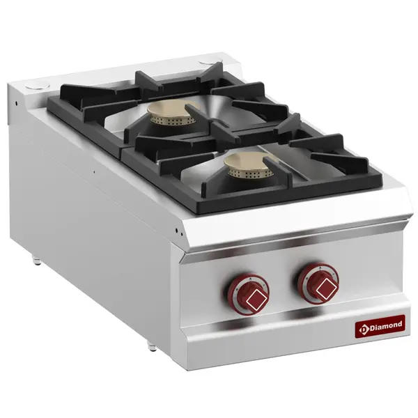 Fornuis | OPTIMA 700 | Gas | 2 Branders (2x 7kW) | Waakvlam | 400x700x250/320(h)mm