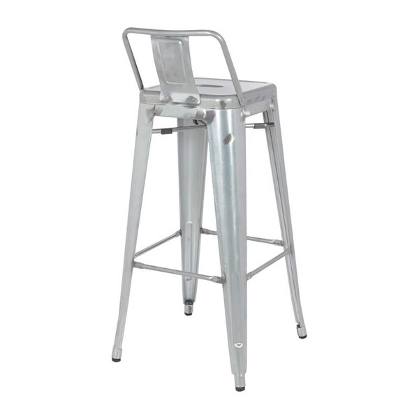 Barkrukken | BISTRO | Staal | Zilverkleurig | In-/Outdoor | 4 Stuks | 433x433x942(h)mm
