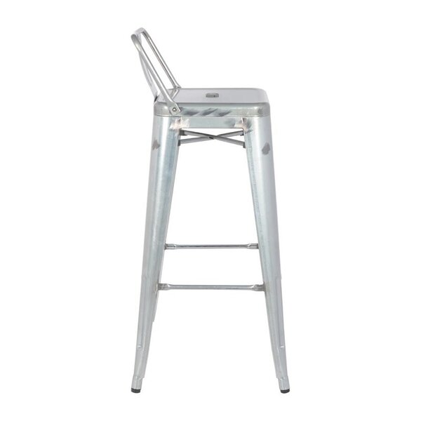 Barkrukken | BISTRO | Staal | Zilverkleurig | In-/Outdoor | 4 Stuks | 433x433x942(h)mm
