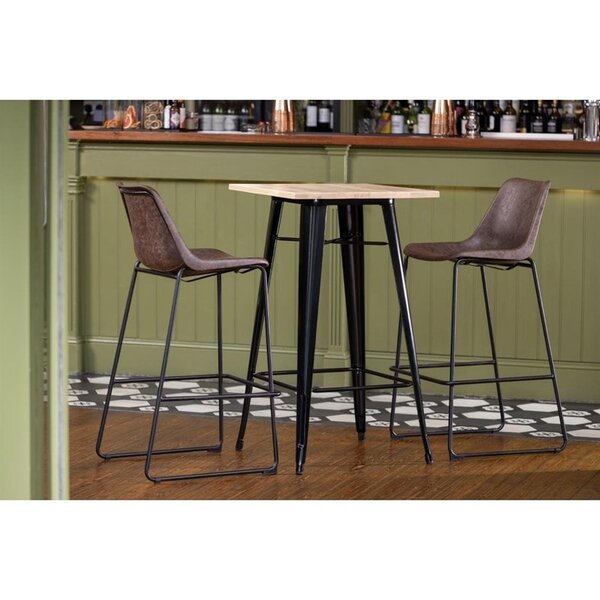 Barkruk | RODEO | Kunstleer/Staal | Mokka | Zwarte Poten | Indoor | 565x530x1060(h)mm