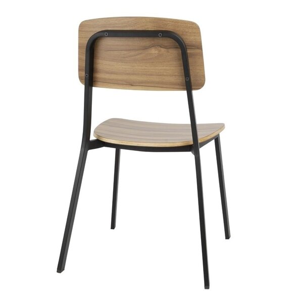 Stoelen | BEAUFORT | Hout/Staal | Walnut | Zwart Frame | Indoor | Stapelbaar | 2 Stuks | 560x510x820(h)mm