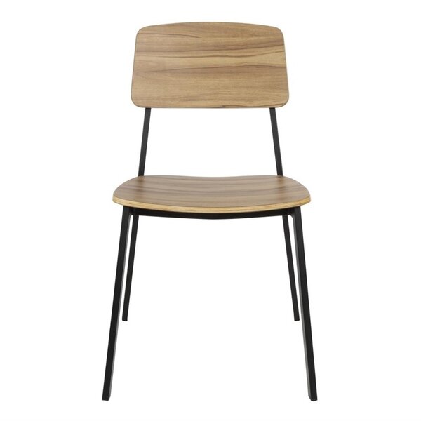 Stoelen | BEAUFORT | Hout/Staal | Walnut | Zwart Frame | Indoor | Stapelbaar | 2 Stuks | 560x510x820(h)mm