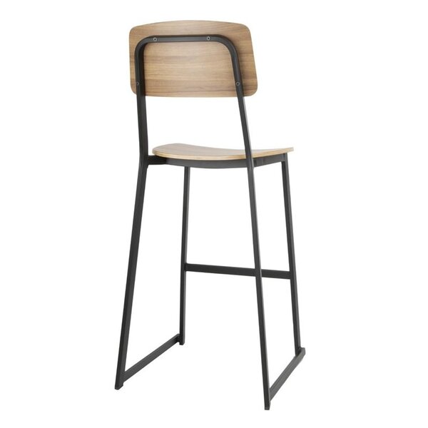 Barkrukken | BEAUFORT | Hout/Staal | Walnut | Zwart Frame | Indoor | 2 Stuks | 610x510x1145(h)mm