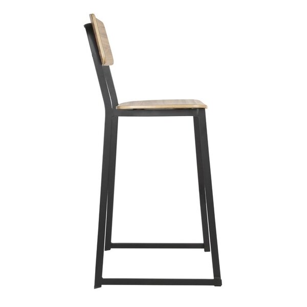 Barkrukken | BEAUFORT | Hout/Staal | Walnut | Zwart Frame | Indoor | 2 Stuks | 610x510x1145(h)mm