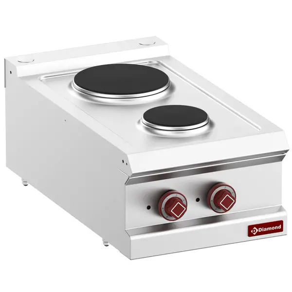 Fornuis | OPTIMA 700 | Elektrisch | 2 Kookpunten (Ø150/220) | 4.1kW (400V) | 400x700x250/320(h)mm