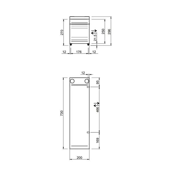 Neutrale Werkunit (Opvulstuk) | OPTIMA 700 | Incl. Waterkraan | Gesloten Onderstel | 200x700x850(h)mm