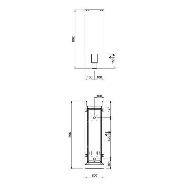 Neutrale Werkunit (Opvulstuk) | OPTIMA 700 | Incl. Waterkraan | Gesloten Onderstel | 200x700x850(h)mm