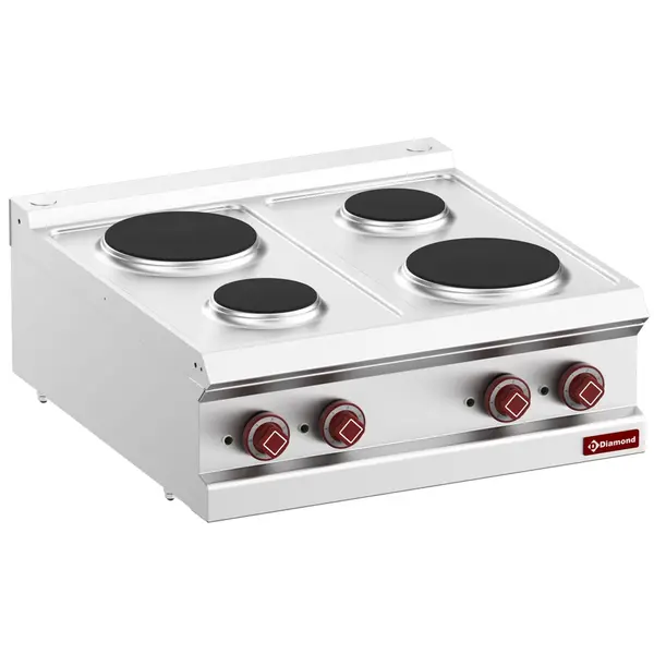 Fornuis | OPTIMA 700 | Elektrisch | 4 Kookpunten (Ø150/220) | 8.2kW (400V) | 700x700x250/320(h)mm