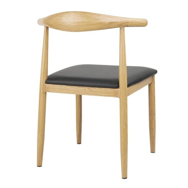 Stoelen | CAMDEN | Kunstleer/Staal | Black | Houtlook Frame | Indoor | 2 Stuks | 500x440x745(h)mm
