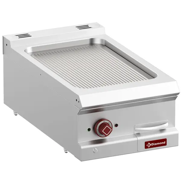 Bak-/Grillplaat | OPTIMA 700 | Elektrisch | Gegroefd Oppervlak 330x540 (Gietijzer) | 50°C/300°C | 5kW (400V) | 400x700x250/320(h)mm