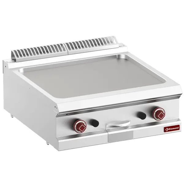 Bak-/Grillplaat | OPTIMA 700 | Gas | Glad Oppervlak 630x540 (Gietijzer) | 14kW | Piëzo Ontsteking | 700x700x250/320(h)mm