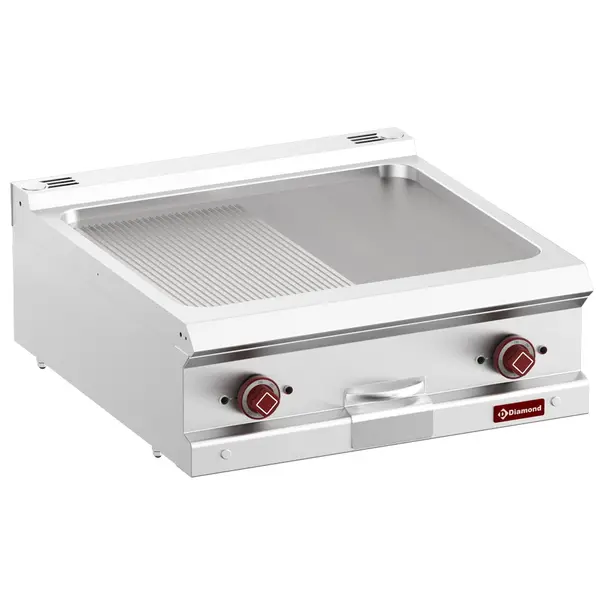 Bak-/Grillplaat | OPTIMA 700 | Elektrisch | Glad/Gegroefd Oppervlak 630x540 (Gietijzer) | 50°C/300°C | 10kW (400V) | 700x700x250/320(h)mm