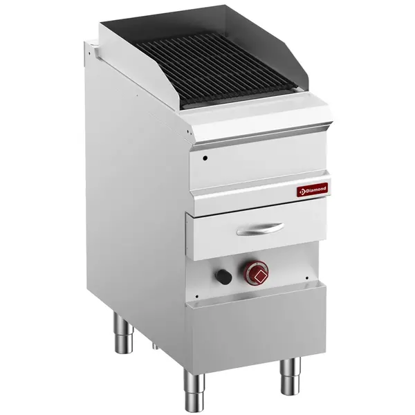 Stoomgrill | OPTIMA 700 | Gas | Oppervlak 352x475 (Gietijzer) | 8.5kW | Piëzo Ontsteking | Uitneembare Waterlade | 400x700x850/920(h)mm