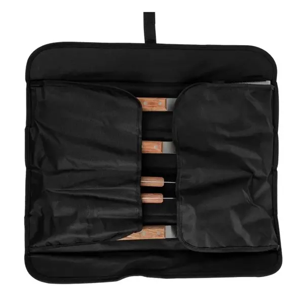 Barbecueset | RVS/Hout | Vleesvork, Barbecuetang, Vleesmes, Getande Spatel | Incl. Foudraal