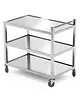 HENDI Serveerwagen | RVS | 3 Niveaus | Zware Belasting (240kg) | Wielen (Geremd) | 800x500x950(h)mm 