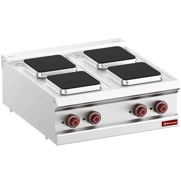 Fornuis | OPTIMA 700 | Elektrisch | 4 Kookpunten (220x220) | 10.4kW (400V) | 700x700x250/320(h)mm