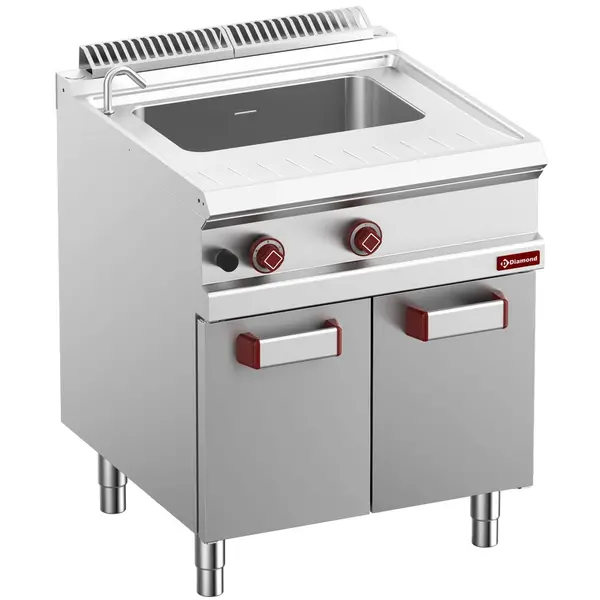 Pastakoker | OPTIMA 700 | Gas | 40L | 13.3kW | Piëzo Ontsteking | Vulkraan + Aftapkraan | 700x700x850/920(h)mm