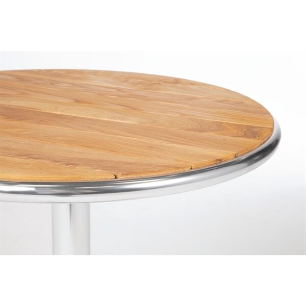 Tafel | Hout/Aluminium | Essenhout Blad | Aluminium Frame | In-/Outdoor | Ø600x720(h)mm