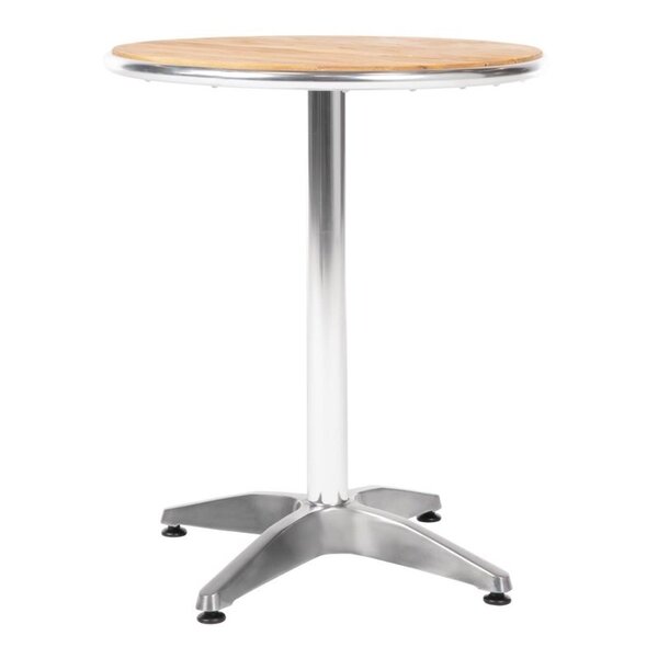 Tafel | Hout/Aluminium | Essenhout Blad | Aluminium Frame | In-/Outdoor | Ø600x720(h)mm