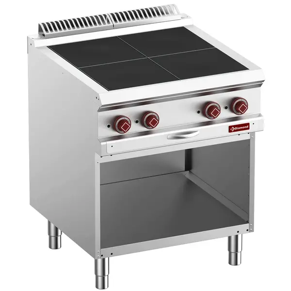 Fornuis | OPTIMA 700 | Elektrisch | 4 Kookpunten (300x300) | 10kW (400V) | Open Onderkast | 700x700x850/920(h)mm