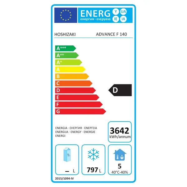 Vrieskast | ADVANCE | 1200L (2/1 GN) | RVS | -12°C/-25°C | Geforceerd | 1344x830x1980/2030(h)mm
