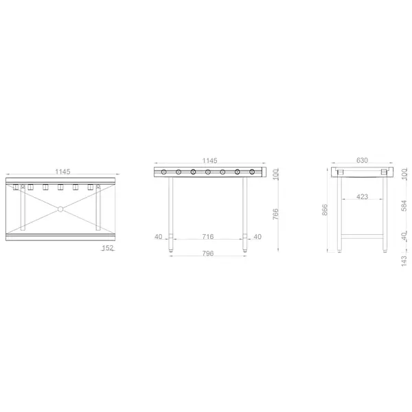 Aanvoertafel (Links/Rechts) | RVS | Transportrollen | 1100x630x875(h)mm