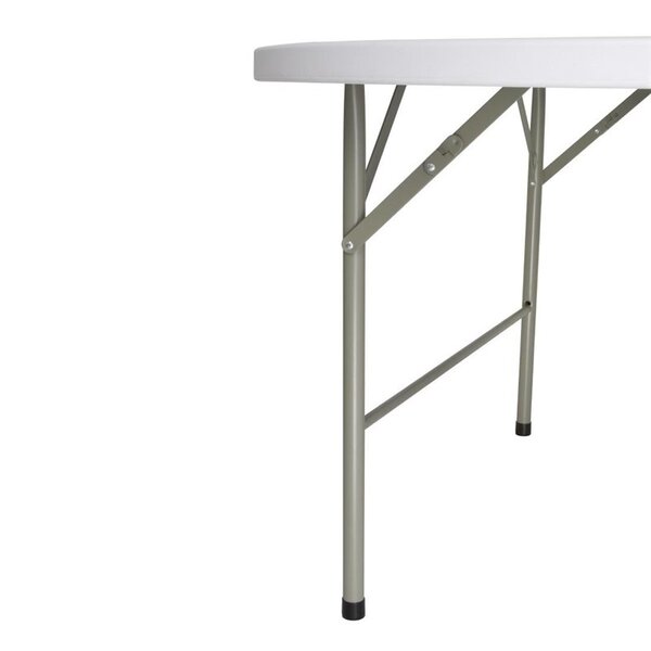 Inklapbare Buffettafel | Kunststof/Staal | Wit Blad | Grijs Frame | In-/Outdoor | Ø1530x740(h)mm