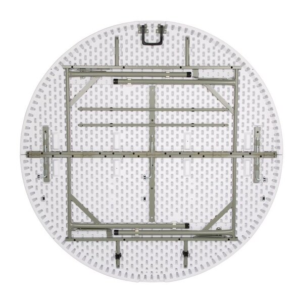 Inklapbare Buffettafel | Kunststof/Staal | Wit Blad | Grijs Frame | In-/Outdoor | Ø1530x740(h)mm