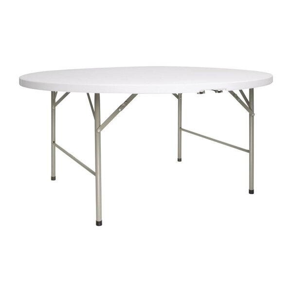 Inklapbare Buffettafel | Kunststof/Staal | Wit Blad | Grijs Frame | In-/Outdoor | Ø1530x740(h)mm