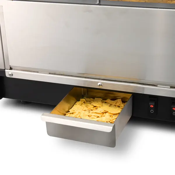 Nacho/Popcorn-Warmhoudvitrine | Zwart | 58°C | Statisch | 0.3kW (230V) | 400x344x525(h)mm