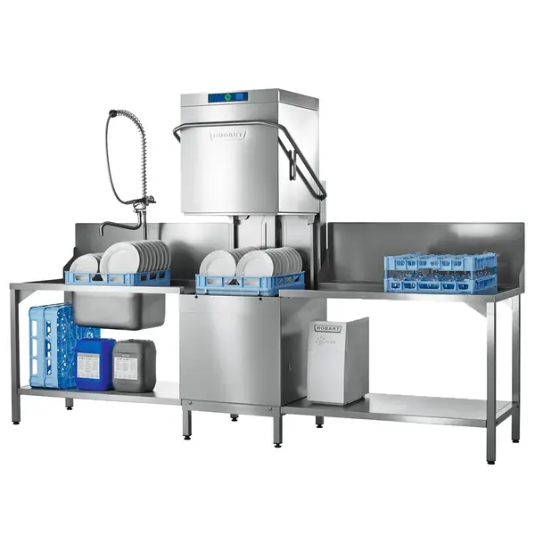 Doorschuifvaatwasser | Mand 500x500 | Afvoerpomp | Zeeppomp | Naglanspomp | 400V | 711x742x1510/1995(h)mm