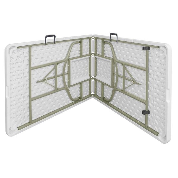 Inklapbare Buffettafel | Kunststof/Staal | Wit Blad | Grijs Frame | In-/Outdoor | 2440x860x740(h)mm