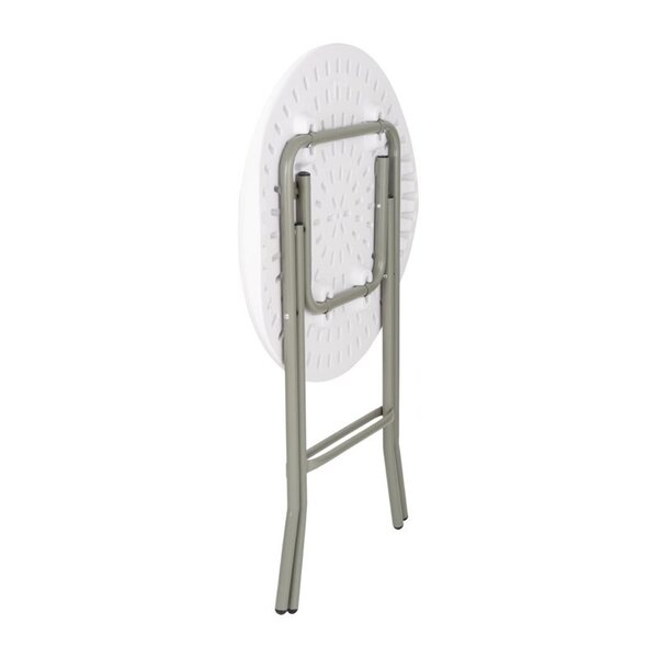 Inklapbare Tafel | Kunststof/Staal | Wit Blad | Grijs Frame | In-/Outdoor | Ø600x735(h)mm