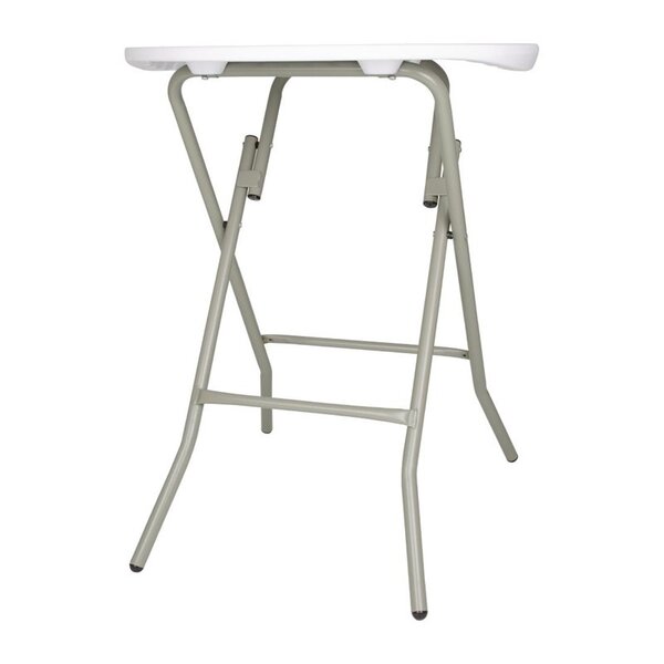 Inklapbare Tafel | Kunststof/Staal | Wit Blad | Grijs Frame | In-/Outdoor | Ø600x735(h)mm
