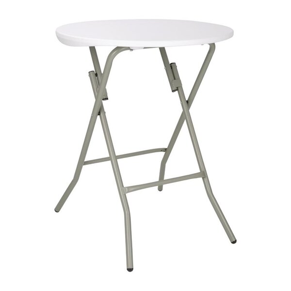 Inklapbare Tafel | Kunststof/Staal | Wit Blad | Grijs Frame | In-/Outdoor | Ø600x735(h)mm