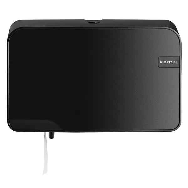 Toiletpapierdispenser | QUARTZ BLACK | Kunststof | 2 Standaardrollen (Ø150mm) | 330x145x218(h)mm