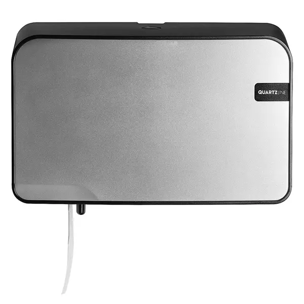 Toiletpapierdispenser | QUARTZ SILVER | Kunststof | 2 Standaardrollen (Ø150mm) | 330x145x218(h)mm