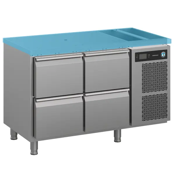 Koelwerkbank | PREMIER | Energiezuinig | 301L | 4 Laden (1/1 GN) | +2°C/+12°C | Geforceerd | Zonder Werkblad | 1310x680x930(h)mm