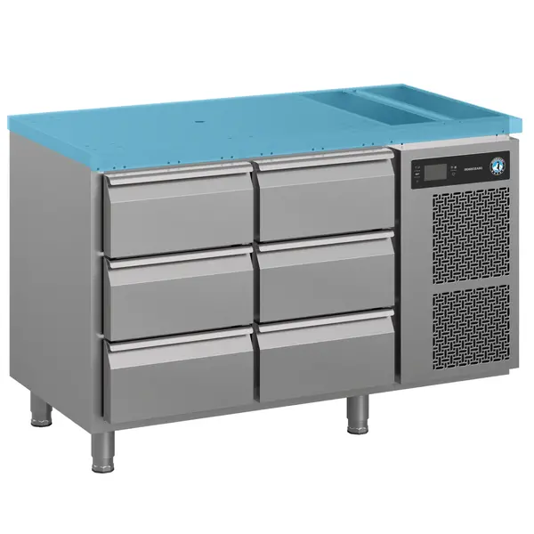 Koelwerkbank | PREMIER | Energiezuinig | 301L | 6 Laden (1/1 GN) | +2°C/+12°C | Geforceerd | Zonder Werkblad | 1310x680x930(h)mm