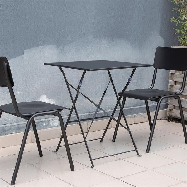 Inklapbare Tafel | Staal | Zwart | In-/Outdoor | 600x600x710(h)mm