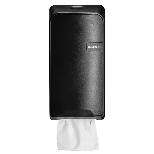 Toiletpapierdispenser | QUARTZ BLACK | Kunststof | Multifold Toiletpapier | 140x129x278(h)mm