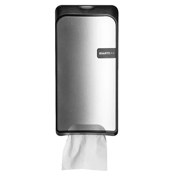 Toiletpapierdispenser | QUARTZ SILVER | Kunststof | Multifold Toiletpapier | 140x129x278(h)mm