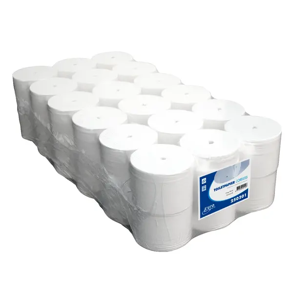 Toiletpapier Coreless Rol | EURO | Cellulose (2-Laags) | Wit | 900 Vel/Rol | 36 Rollen | ECO-Keurmerk | Ø132mm