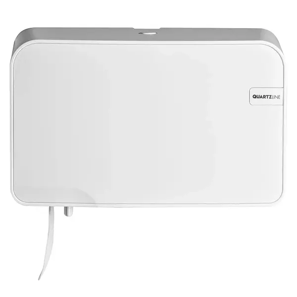 Toiletpapierdispenser | QUARTZ WHITE | Kunststof | 2 Standaardrollen (Ø150mm) | 330x145x218(h)mm