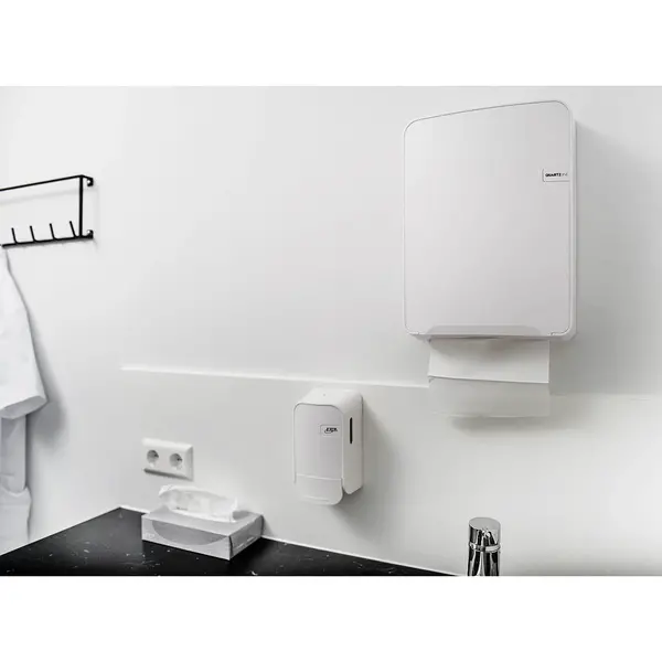 Handdoekdispenser | QUARTZ WHITE | Kunststof | C-Fold/Z-Fold/Multifold Papier | 282x125x377(h)mm
