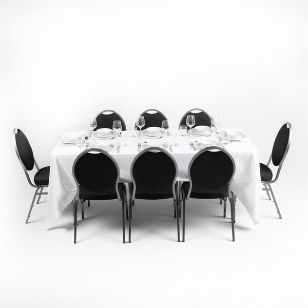 Inklapbare Buffettafel | Kunststof/Staal | Wit Blad | Grijs Frame | In-/Outdoor | 1827x750x745(h)mm