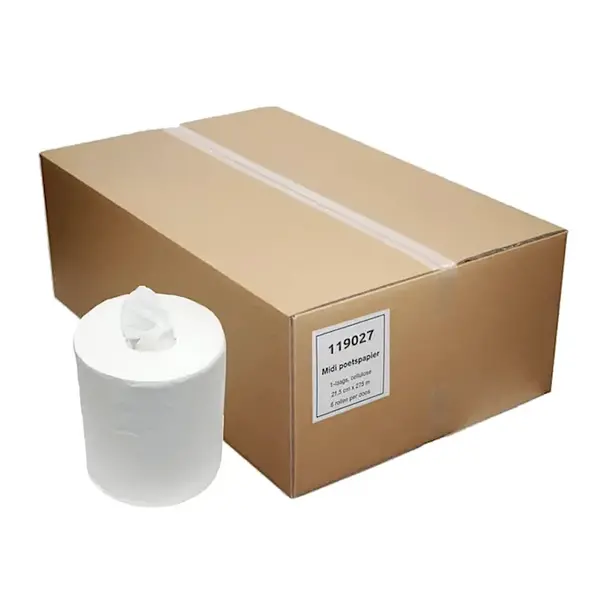 Centerfeedrol (Midi) | FSC-Cellulose (1-Laags) | Wit | 270m/Rol | 6 Rollen | ECO-Keurmerk | Ø200mm