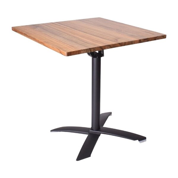 Inklapbare Tafel | HELSINKI | Hout/Staal | Houten Blad | Zwart Frame | Indoor | 700x700x750(h)mm