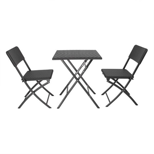 Inklapbare Tafel | Kunststof/Staal | Zwart | In-/Outdoor | 620x620x730(h)mm