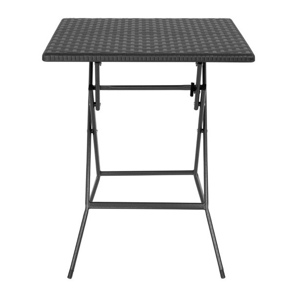 Inklapbare Tafel | Kunststof/Staal | Zwart | In-/Outdoor | 620x620x730(h)mm